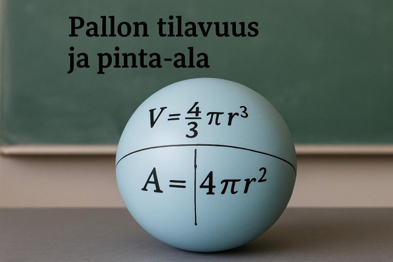 Pallon tilavuus ja pinta-ala